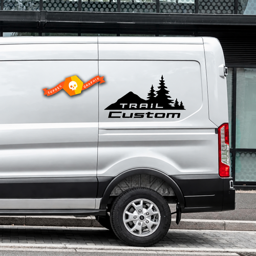 Trail Style Custom Mountain Forest Graphic — Adhesivo de vinilo (lateral) para Ford Transit