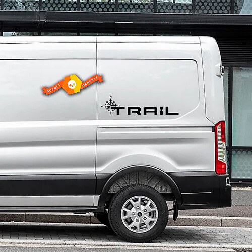 Pegatinas de vinilo con logo Compass Trail para Ford Transit-Trail