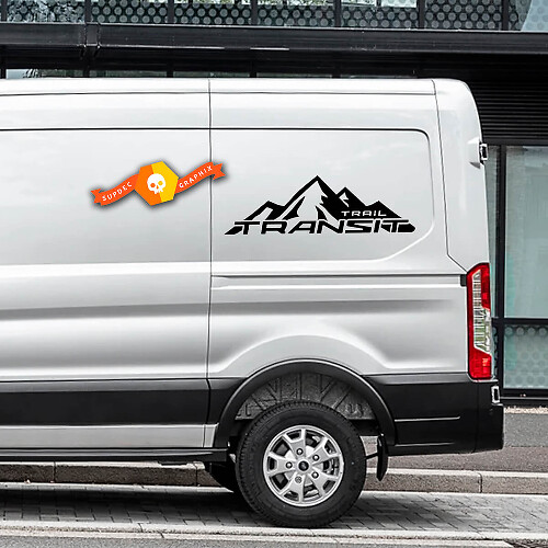 Par de calcomanías de vinilo con logotipo de montaña FORD TRANSIT-TRAIL 2023 de cualquier tamaño para Nissan, Toyota, Chevy, GMC, Dodge, Ford
