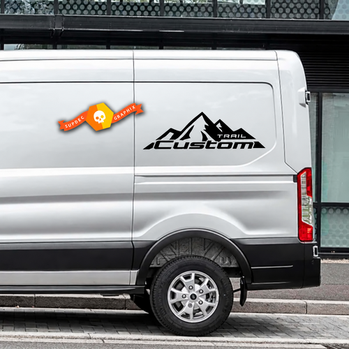 Trail Style Custom Mountain Outline — Adhesivo de vinilo (lateral) para Ford Transit