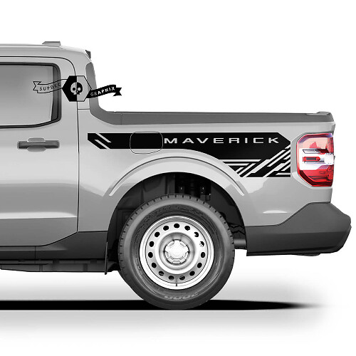 Par FORD MAVERICK 2022 FX4 Calcomanías gráficas Pegatinas Calcomanías laterales de cama Calcomanías de rayas modernas Maverick Pegatinas Lado de la cama del camión
