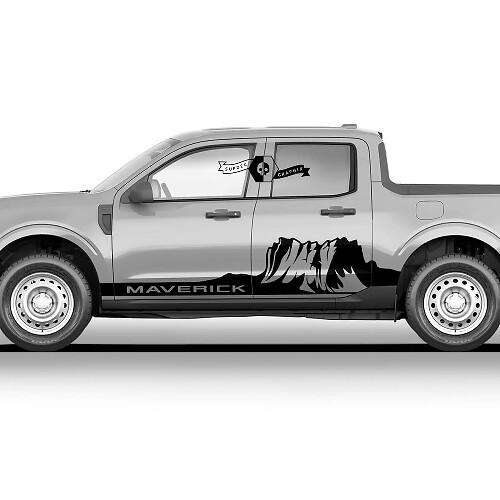 Par de calcomanías gráficas Ford Maverick 2022 FX4 Rocker Panel Mountain The Monument Valley Maverick Stickers
