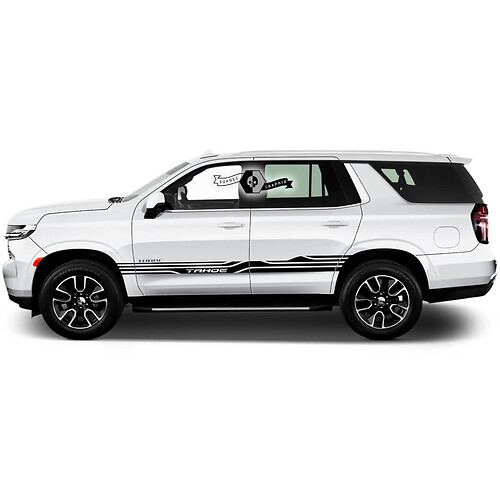 2X 2020 Gráficos de varios colores Chevrolet Tahoe Stripe Mountains Doors Logo Car Racing Vinilo Calcomanía pegatina
