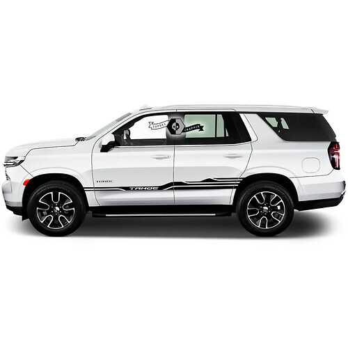 2X 2020 nuevos gráficos Chevrolet Tahoe puertas rayas montañas Logo coche carreras vinilo pegatina
