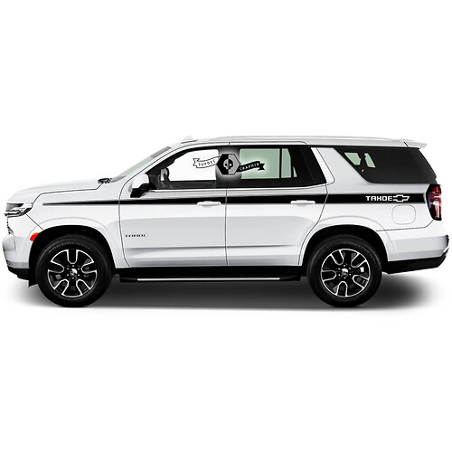Par 2020+ Nuevos gráficos Chevrolet Tahoe Door Stripe Logo Car Racing Vinilo Calcomanía pegatina
