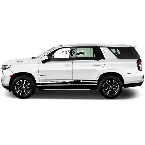 Par 2020+ nuevos gráficos Chevrolet Tahoe Rocker Panel Stripe Logo pegatina de vinilo de carreras de coches modernos
