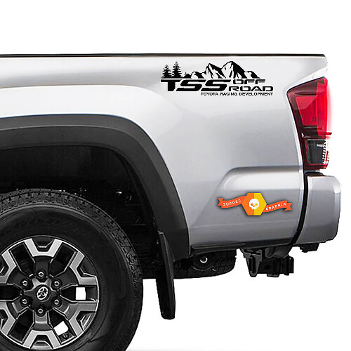 Calcomanía de vinilo lateral TSS Off Road Mountains para Toyota Tacoma o Tundra