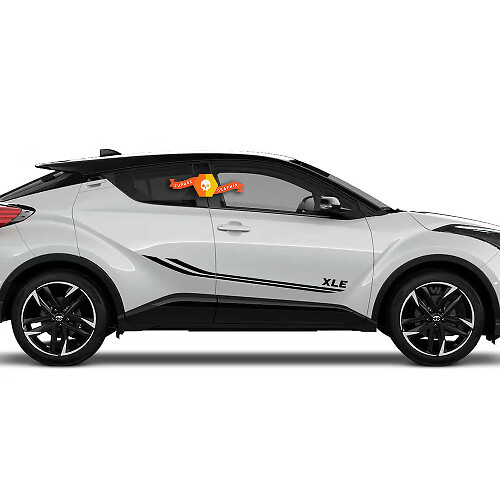 Pegatina de vinilo con doble franja lateral XLE para puerta, para Toyota C-HR