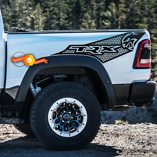 Kit de pegatinas de vinilo laterales traseras TRX Hellcat para Dodge Ram TRX 2021+