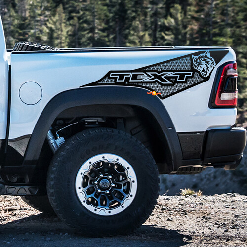 Adhesivo Vinilo Personalizado y Wildcat para Lateral de Cama para RAM 1500 TRX 2021-2026