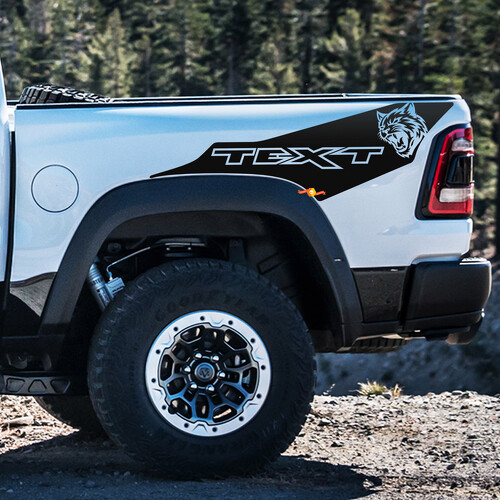 Adhesivo de Vinilo de Rayas Personalizadas Wildcat para la Cabecera de la Cama para Dodge Ram 1500