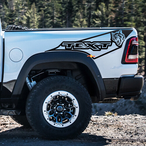 Pegatinas de vinilo con rayas de contorno estilo Wildcat para la cama de Dodge Ram 1500