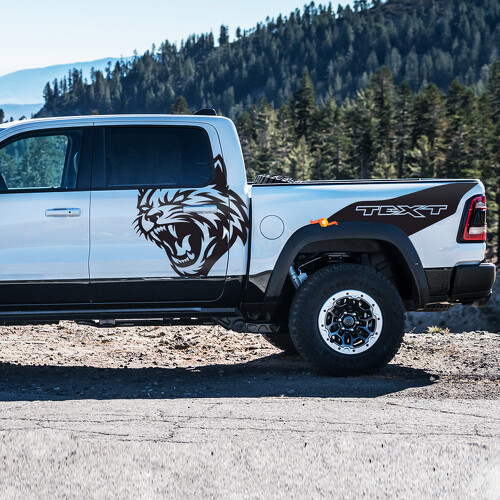 Adhesivo vinilo de texto personalizado y Wildcat para puerta de cama para Dodge Ram 1500