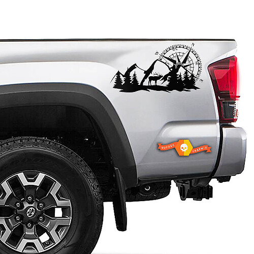 Adhesivos laterales de vinilo estilo montaña Compass para camión Toyota
