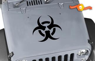 Zombie Jeep biohazard hood hazmat pegatinas de vinilo Wrangler