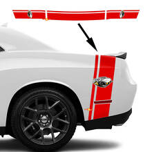 Kit de vinilos de calcomanías de franjas dobles Rumble Bee para cabecera y maletero para Dodge Challenger 2022+_2