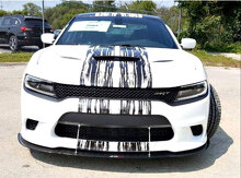 Kit de vinilos con gráfico de abeja con cuernos para capó y lateral para Dodge Challenger Charger_2
