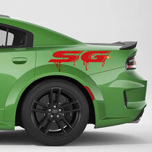 Calcomanía de vinilo con gráficos de goteos de pintura SG para la caja de Dodge Charger y Challenger_2
