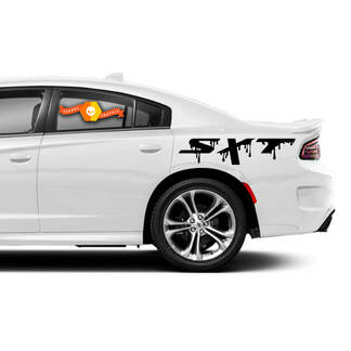Par calcomanía gráficos pintura rayas vinilo vehículo Dodge SXT Hemi Mopar cargador SXT Challenger SXT pegatinas
