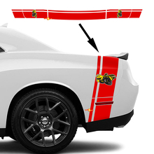 Kit de vinilos de rayas traseras estilo Drag Bee para Dodge Challenger o Charger_2