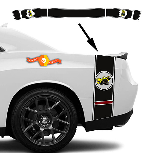 Juego de Calcomanías de Raya para Lateral Trasero y Maletero Drag Bee para Dodge Challenger Charger