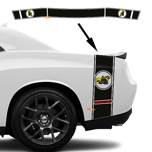 Juego de Calcomanías de Raya para Lateral Trasero y Maletero Drag Bee para Dodge Challenger Charger