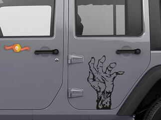 2 Jeep rubicon zombie hand wrangler capó adhesivo