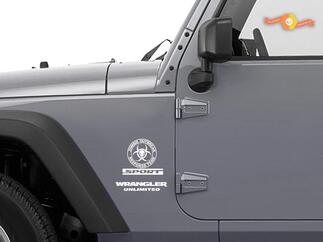 Jeep Rubicon Zombie Outbreak Response Team Wrangler Calcomanía Pegatina