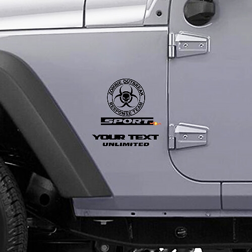 Pegatina de vinilo con el logotipo del equipo de respuesta para brotes de zombis para Jeep Wrangler Rubicon