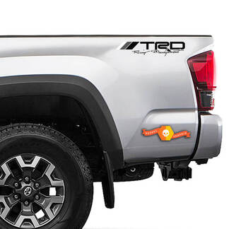Par Retro TRD Racing Development Decal Vinilo Truck Toyota Bedside Sticker Tundra Tacoma 4Runner FJ CRUISER - Monocromo
