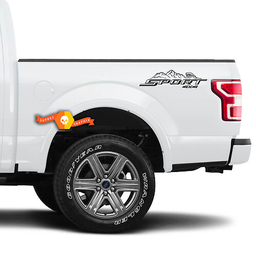 Par de calcomanías deportivas 4X4 Mountain Wave para Ford F150 F250 F350, pegatina de vinilo para camión Super Duty
