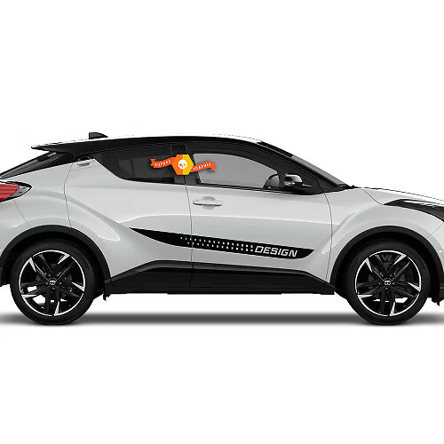 Pegatinas de vinilo perforadas con rayas para la puerta lateral para Toyota C-HR