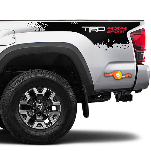 2 Toyota Tacoma 2016-2022+ TRD 4X4 Sport Destroyed Bed Side Bed Stripes Vinilo Pegatinas Calcomanía para Toyota Tacoma
