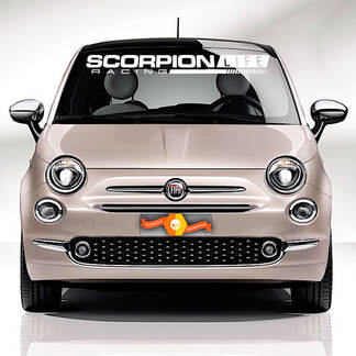 Fiat 500 ABARTH Windshield Scorpion Decal side Graphics stripes

