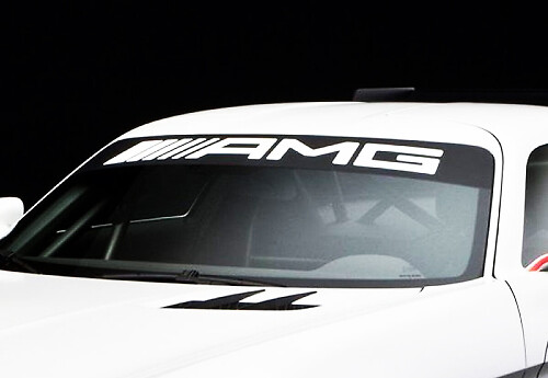 Vinilo adhesivo con banda para parabrisas estilo AMG para Mercedes-Benz