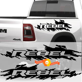 Par Dodge Ram Rebel Bed Side Decal Sticker Gráficos Vinilo Cabecera
