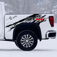 Juego de Pegatinas de Vinilo para Laterales de Caja con Efecto Desgastado Off-Road AT4 para GMC Sierra 1500_2