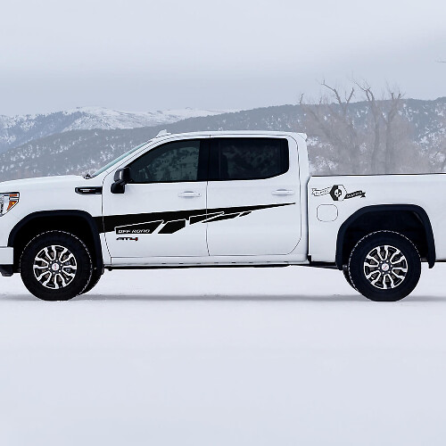 2 Nuevas puertas de guardabarros GMC GM Sierra 1500 AT4 Splash Off-Road Side Bed Destroyed Вestroyed Calcomanías Pegatinas
