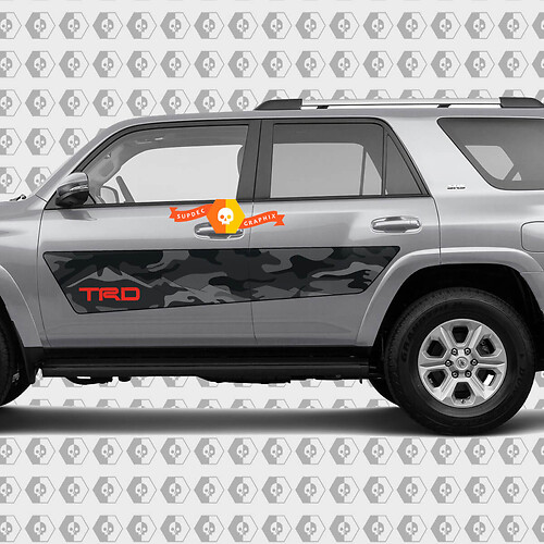 Adhesivo Vinilo de Puerta Lateral Estilo Camuflaje TRD para Toyota 4Runner