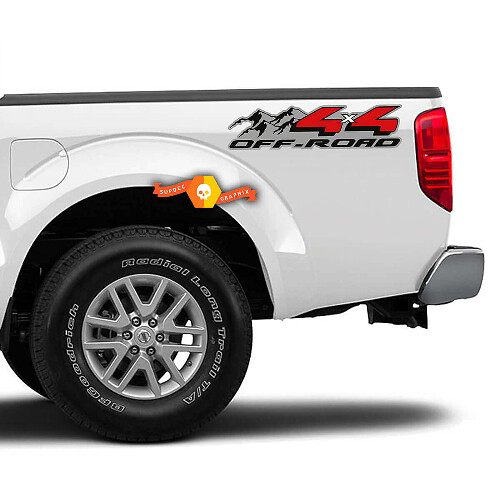 Calcomanía de vinilo 4X4 Off Road Montañas para lateral de cama para Nissan Frontier
