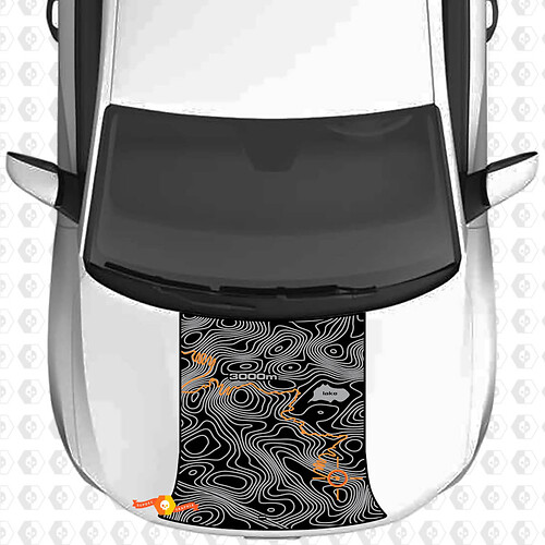 Hyundai Santa Cruz Blackout Mapa topográfico VIRSE VINIL COOK STACTECT