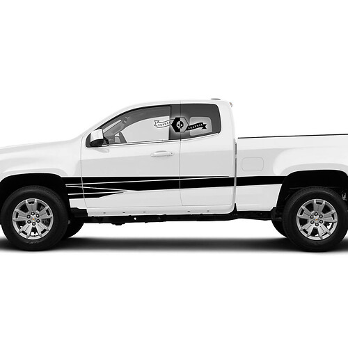 Par de puertas destruidas raya 2022+ 2023+ Chevy Colorado calcomanía de vinilo extendida gráfica

