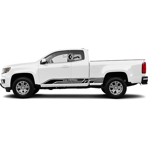 2 pegatinas de vinilo con líneas de rayas para cama lateral de puertas modernas, gráfico 2022+ 2023+ Chevy Colorado extendido
