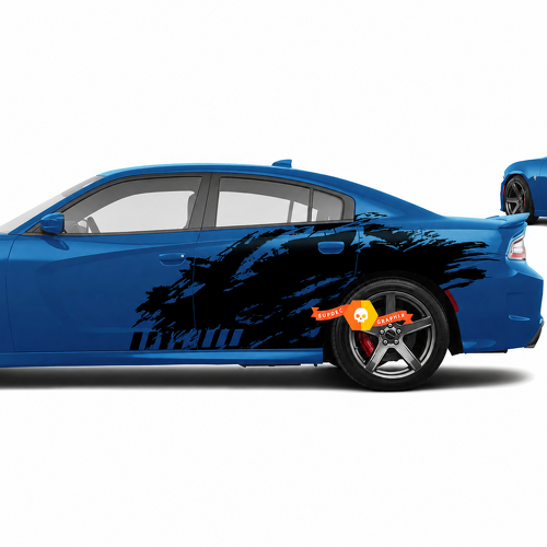 Grunge Slash and Strobe Pair Lateral Guardabarros trasero Adhesivo de vinilo para Dodge Challenger SRT, Hellcat