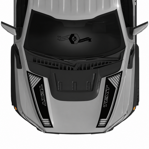 Kit de gráficos de franjas personalizadas para capó, calcomanías de vinilo para musclecar, camión de potencia, camión SVT 2022-2023