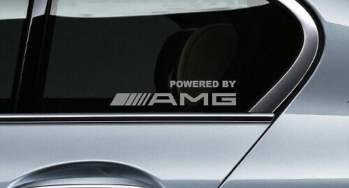 Juego de pegatinas de vinilo para ventana estilo AMG Powered By para Mercedes-Benz