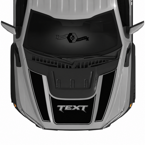 Kit de gráficos de logotipo con vinilo y calcomanías para moldura personalizada de toma de aire del capó para musclecar, camión power truck SVT 2022-2023
