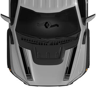 Nuevas líneas duales Ford Raptor 2023 F150 SVT Hood vinilo calcomanías gráficos vinilo pegatinas kit raya 2022+
