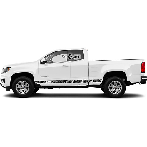 Combina Chevrolet Colorado Side Rocker Stripes Puertas de línea de contorno Palabra de calcomanía de vinilo