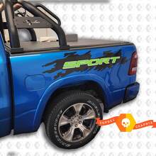 Par Dodge Ram Rebel Style Sport Calcomanía de Vinilo para Panel Lateral de la Cama 2017 - 2023
 2